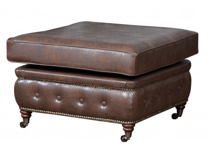 Chesterfield footstool club lounge stool leather textile ottoman designer